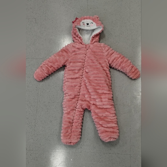 Koala Baby 1-Piece Plush Hooded Pram Suit Fleece Jumper, Pink 12-18 M - Picture 2 of 11